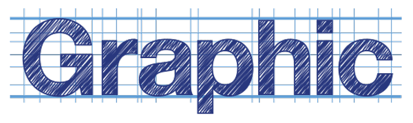 A modern graphic design logo featuring abstract shapes, representing the word graphic